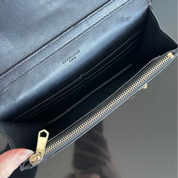 Givenchy black suede clutch / bag with gold chain - Picture 6 of 7